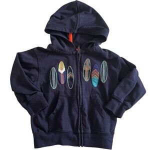 Kitestrings Toddler Hoodie Size 3T Full Zip Surfboards Surfer Beach Embroidered